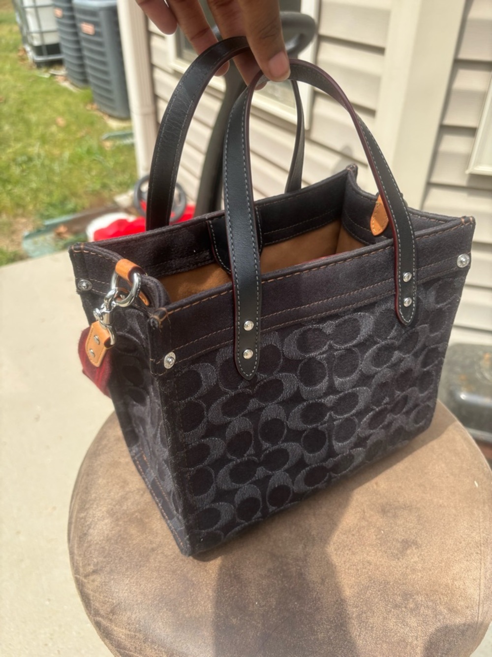 Coach Black Signature Denim Tote Bag - Picture 4 of 8